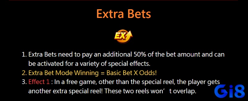 Extra Bets cần trả thêm 50% mức cược để kích hoạt